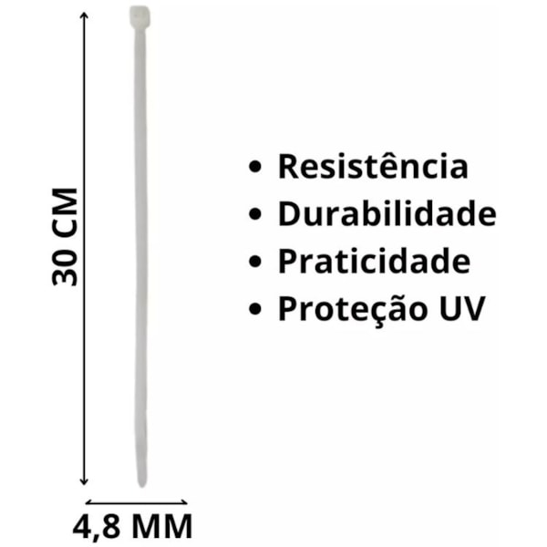ABRAÇADEIRA NYLON 300X4,8MM BRANCA 100 UNIDADES-bf1f84ae-90c4-4aec-937d-3f54fe4d20ce