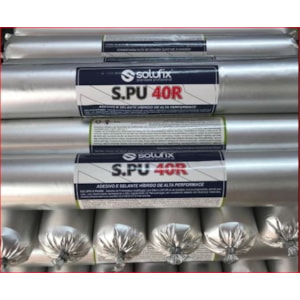 ADESIVO SELANTE HÍBRIDO SOLUFIX SPU 40R CINZA 900G SACHÊ PARA CONSTRUÇÃO CIVIL