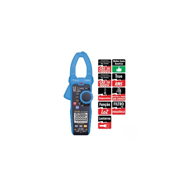 Alicate Amperímetro Digital Minipa Et 3367C True Rms 1000A Cat Iv 600V-3763e874-3de3-4056-953c-92a96cf3a0ce