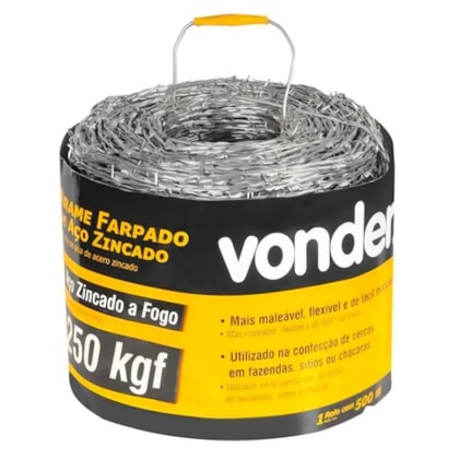 ARAME FARPADO RODEIO 500M AÇO ZINCADO CERCAS E FAZENDAS