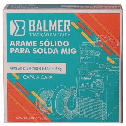Arame Para Solda Mig Balmer Er70S 6 0,8Mm Rolo 5Kg Cobreado