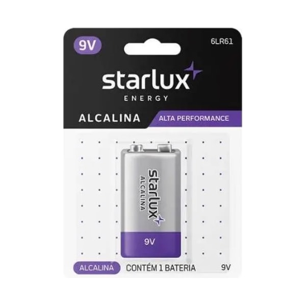BATERIA 9V ALCALINA STARLUX ENERGY ALTA PERFORMANCE 1 UNIDADE BLISTER-a1725b30-f9e1-4218-a703-9b7a8d489201