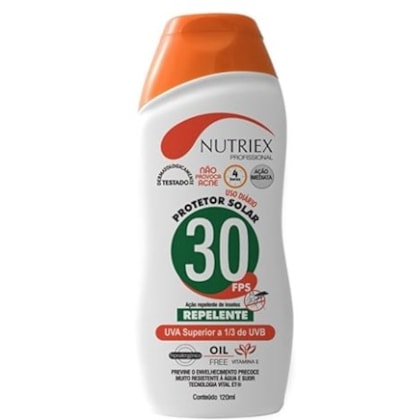 Bloqueador Solar Nutriex Fps 30 120Ml Com Repelente 1/3 Uva