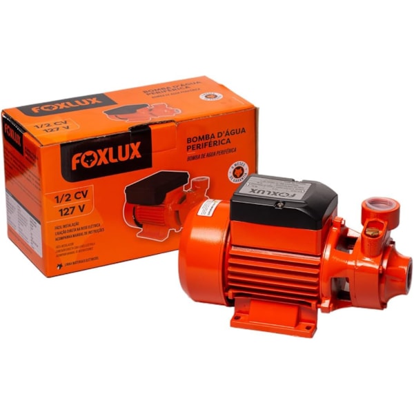 Bomba D'água Periférica 0,5 Cv Foxlux 127V 370W, Baixo Consumo-182a5f4c-23db-4f1e-b2ee-5796ffd56e38
