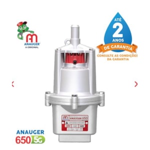 Bomba Submersa Vibratória Anauger Sappo 5G 650 360W 220V Vazão 1.600L/H Elevação 60M
