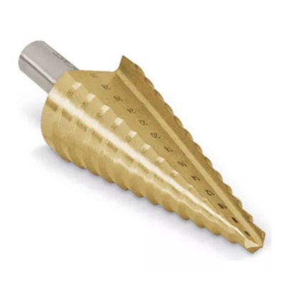 Broca Escalonada 4 20Mm Rocast Hss Revestimento Titânio 9 Diâmetros