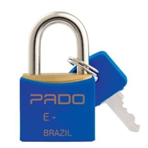 Cadeado Pado Azul Sm 25Mm Em Latão Maciço Com 2 Chaves