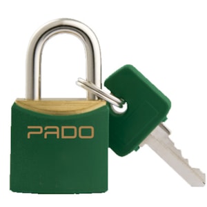 Cadeado Pado Sm Verde 30 Mm Com Corpo Em Latão Maciço E 2 Chaves