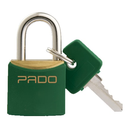 Cadeado Pado Sm Verde 30 Mm Com Corpo Em Latão Maciço E 2 Chaves