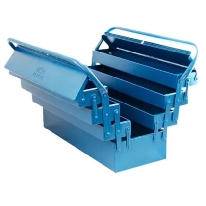 CAIXA DE FERRAMENTAS METÁLICA 7 GAVETAS COMPARTIMENTOS FERCAR N°09 AZUL