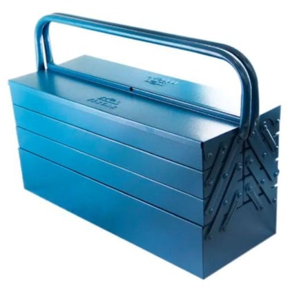 Caixa De Ferramentas Metálica 7 Gavetas Compartimentos Fercar N°09 Azul