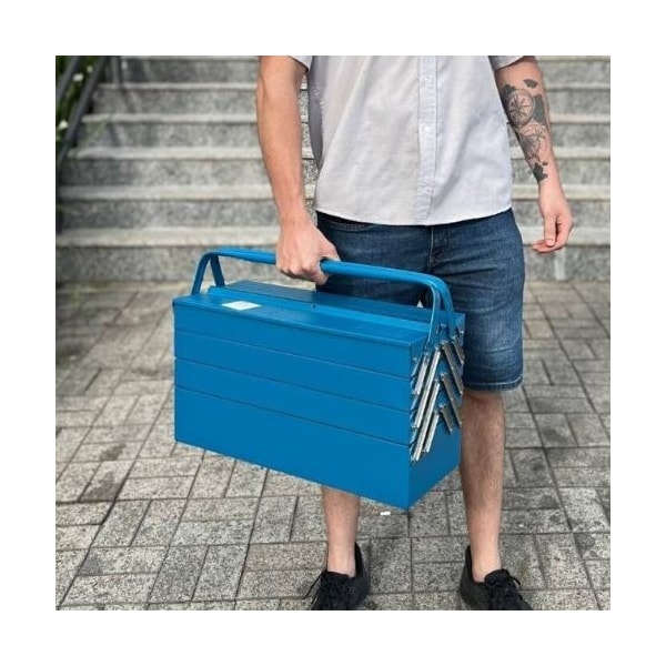 Caixa De Ferramentas Metálica 7 Gavetas Compartimentos Fercar N°09 Azul-90e87050-8973-4be3-881d-62981a56e11d