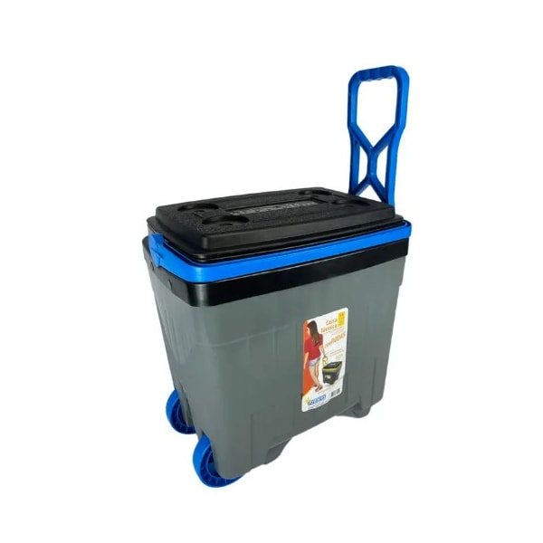 CAIXA TÉRMICA 34L ANTARES CINZA/AZUL COM RODAS E ALÇA-53031150-e87c-49c5-b5e6-fd71a3576cc6