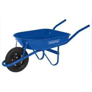 CARRINHO DE MÃO CAÇAMBA RASA METAL 50L AZUL TRAMONTINA