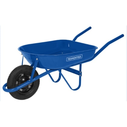 CARRINHO DE MÃO CAÇAMBA RASA METAL 50L AZUL TRAMONTINA