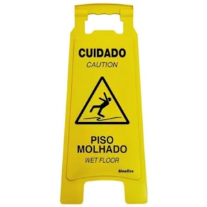 Cavalete Sinalize 21X53Cm Atenção Piso Molhado Em Poliestireno