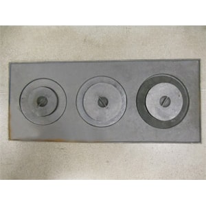 Chapa Para Fogão A Lenha Fundição São Cristóvão 3 Furos Com Redução E Tampa 74X33X29Cm