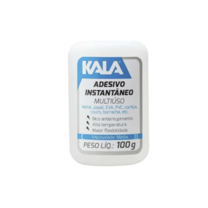 COLA ADESIVA INSTANTÂNEA KALA 100G USO GERAL, NÃO ENTOPE METAL, COURO, BORRACHA, PLÁSTICO