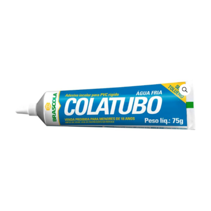 Cola Adesivo Para Tubo PVC Brascola 75G Para Água Fria Com Secagem Rápida