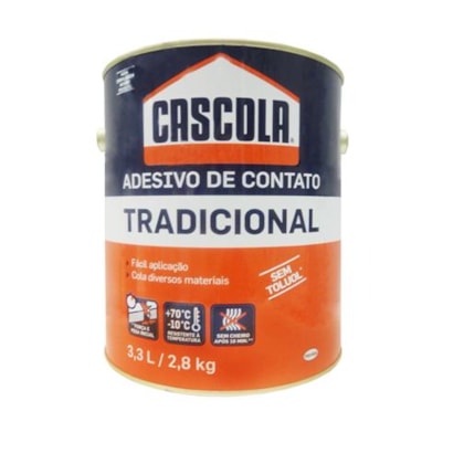 Cola De Contato Cascola Tradicional 2,8Kg Sem Toluol Alta Aderência Multiuso