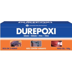 COLA DUREPOXI LOCTITE 100G ADESIVO EPÓXI MADEIRA, METAL, VIDRO, CERÂMICA, CONCRETO