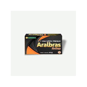 COLA EPÓXI BRASCOLA ARALBRAS 20G CINZA, REPAROS PROFISSIONAIS MADEIRA, VIDRO, CONCRETO E METAL