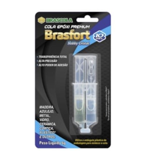 Cola Epóxi Cristal Brascola Brasfort Seringa 6G Secagem Em 10 Minutos