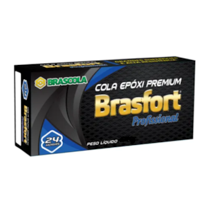 COLA EPÓXI PROFISSIONAL BRASCOLA BRASFORT 16G BICOMPONENTE CURA EM 24H