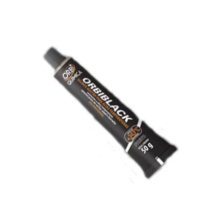 COLA SILICONE ALTA TEMPERATURA ORBI QUÍMICA BLACK 50G SELANTE NEUTRO ATÉ 240°C