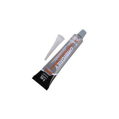 COLA SILICONE CINZA ORBI QUÍMICA 50G ALTA TEMPERATURA CURA ACÉTICA