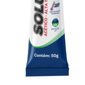 COLA SILICONE PARA ALTAS TEMPERATURAS SOLUSIL CINZA 50G