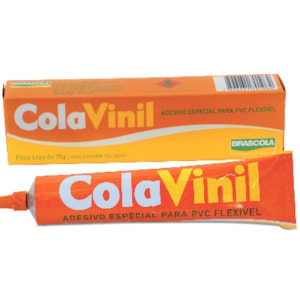 COLA VINIL FLEXÍVEL PARA PVC 75G BRASCOLA ADESIVO DE CONTATO SECAGEM 24H
