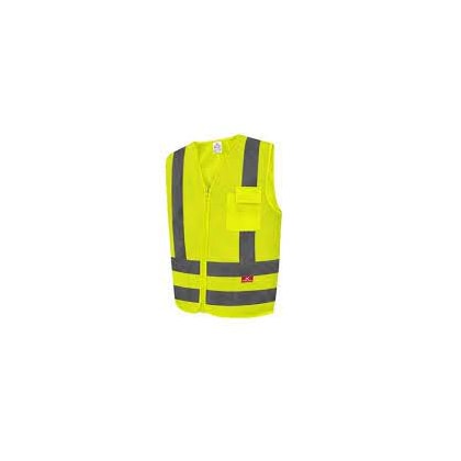 COLETE SINALIZADOR REFLETIVO AMARELO G STEELFLEX BLUSÃO POLIÉSTER 1 BOLSO ZÍPER NBR CLASSE 2