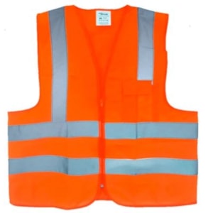 COLETE SINALIZADOR REFLETIVO LARANJA XG PLASTCOR COM BOLSO E ZÍPER