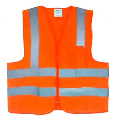 Colete Sinalizador Refletivo Laranja XG Plastcor Com Bolso E Zíper