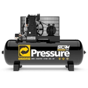 COMPRESSOR DE AR PRESSURE STORM 600 5CV 20PCM 200L 140PSI TRIFÁSICO 220/380V ALTA POTÊNCIA