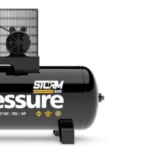 COMPRESSOR DE AR PRESSURE STORM 600 5CV 20PCM 200L 140PSI TRIFÁSICO 220/380V ALTA POTÊNCIA