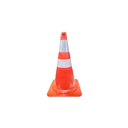 CONE DE SINALIZAÇÃO 75¿CM PVC FLEX LARANJA REFLETIVO PLASTCOR