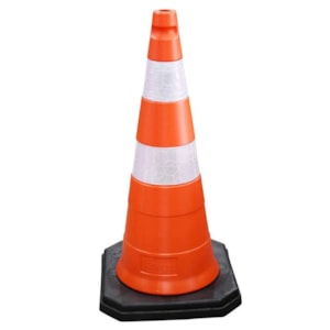 CONE DE SINALIZAÇÃO OBRA TIPO II 3,2KG BASE BORRACHA