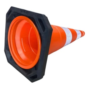 CONE DE SINALIZAÇÃO OBRA TIPO II 3,2KG BASE BORRACHA
