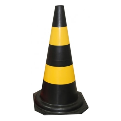 CONE DE SINALIZAÇÃO PLASTCOR 50CM PVC AMARELO E PRETO