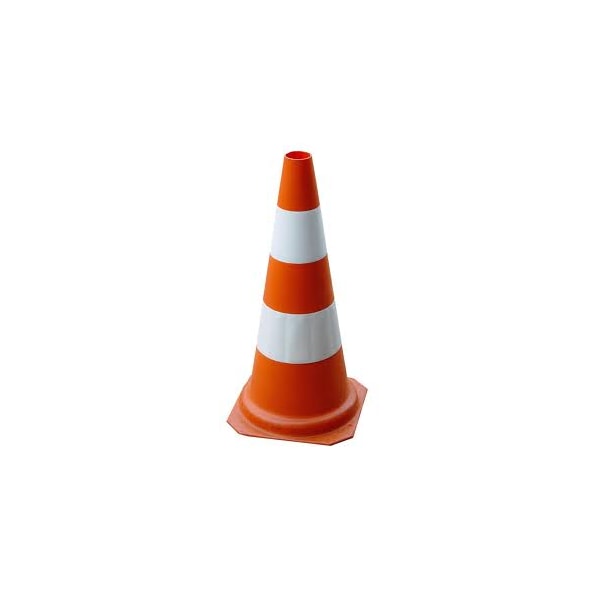 CONE DE SINALIZAÇÃO PLASTCOR 75CM EM PVC LARANJA E BRANCO COM FAIXAS INJETADAS-3d93ed21-aede-41dd-bd25-4062fb2ab20e