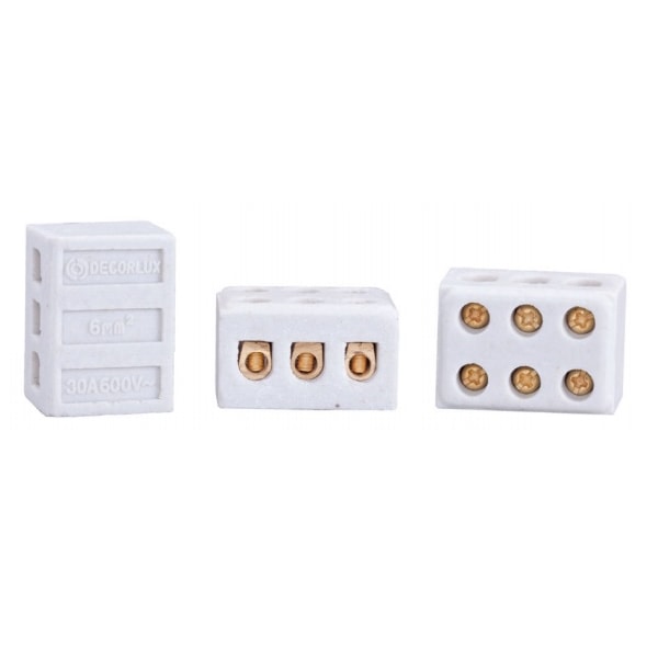 CONECTOR TRIPOLAR DE PORCELANA DERCOLUX 16 MM² 50A 600V PARA LIGAÇÕES ELÉTRICAS-a13c1163-fd07-4554-8f2f-fd77c2f870c8