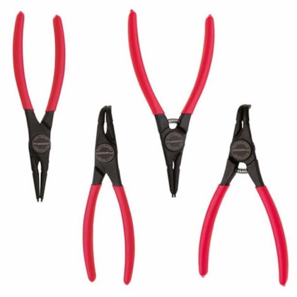 CONJUNTO 4 ALICATES PARA ANÉIS DE SEGURANÇA GEDORE RED EXTERNO INTERNO RETO CURVO