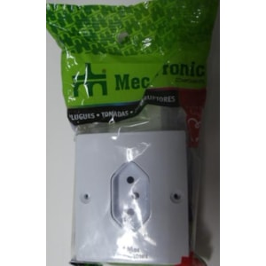 CONJUNTO TOMADA 2P+T 10A 250V MEC TRONIC COM CAIXA LINHA A NBR 14136