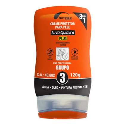 CREME PROTETOR LUVA QUÍMICA NUTRIEX 3 EM 1 120G