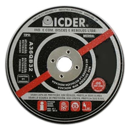 DISCO DE CORTE PARA AÇO ICDER 4.1/2