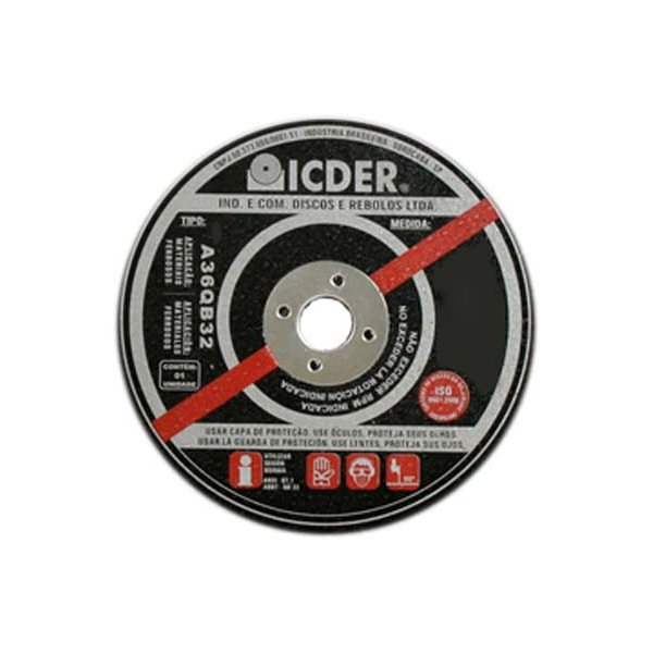 DISCO DE CORTE PARA AÇO ICDER 4.1/2