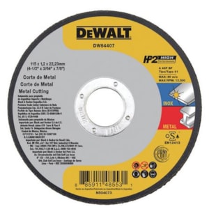 Disco De Corte Para Inox Dewalt Hp2 4.1/2” X 1,2 Mm