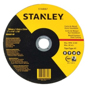 DISCO DE CORTE PARA INOX STANLEY 7 POL 2,0MM STA8067